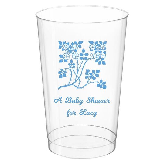 Floral Design Clear Plastic Cups