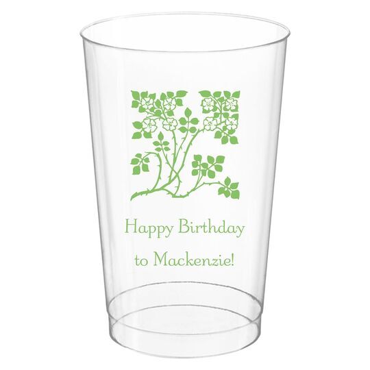 Floral Design Clear Plastic Cups