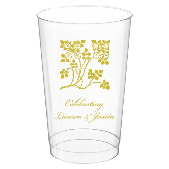 Floral Design Clear Plastic Cups