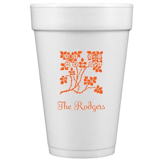 Floral Design Styrofoam Cups