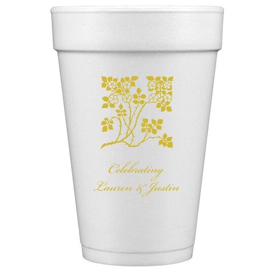 Floral Design Styrofoam Cups