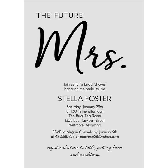 The Future Mrs. Bridal Shower Invitations