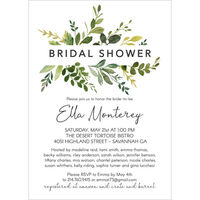 Greenery Framed Bridal Shower Invitations