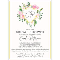 Initial Rose Shield Invitations