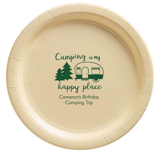 Camping Is My Happy Place Paper Plates