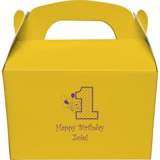 First Birthday Gable Favor Boxes