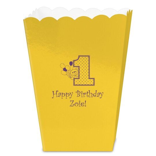 First Birthday Mini Popcorn Boxes