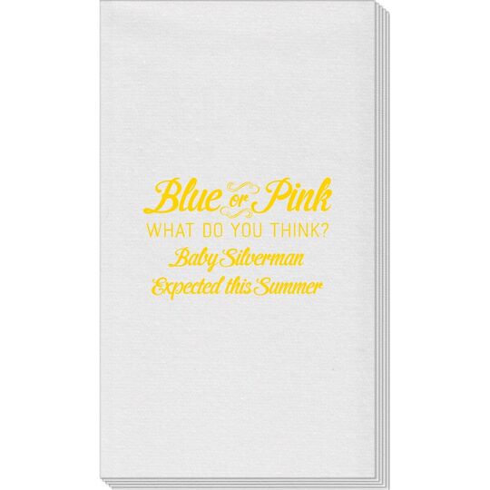 Blue or Pink Shower Linen Like Guest Towels