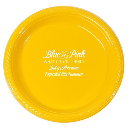 Blue or Pink Shower Plastic Plates