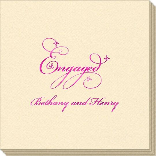 Elegant Engaged Linen Like Napkins