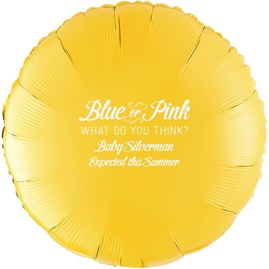 Blue or Pink Shower Mylar Balloons