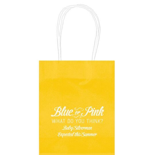 Blue or Pink Shower Mini Twisted Handled Bags