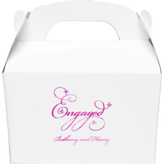 Elegant Engaged Gable Favor Boxes