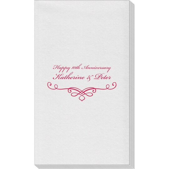 Classic Scroll Linen Like Guest Towels