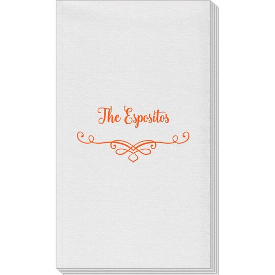 Classic Scroll Linen Like Guest Towels