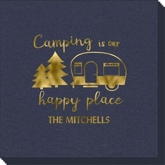 Camping Is Our Happy Place Linen Like Napkins