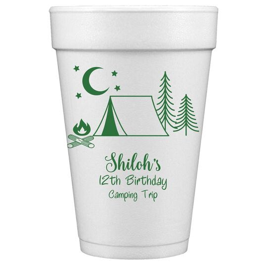 Camping Under The Stars Styrofoam Cups