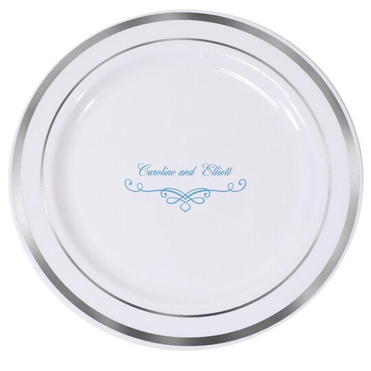 Classic Scroll Premium Banded Plastic Plates