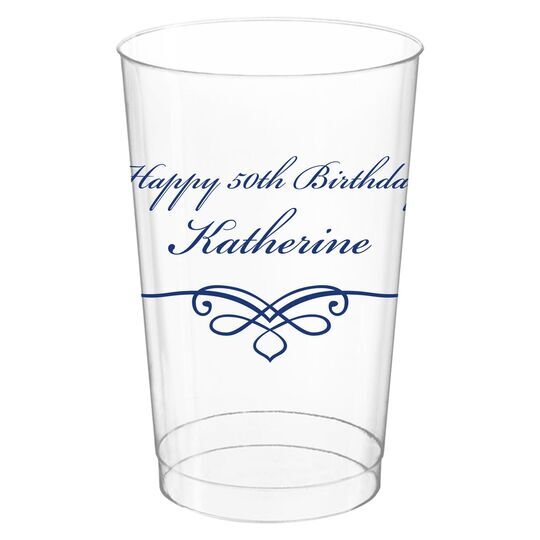 Classic Scroll Clear Plastic Cups
