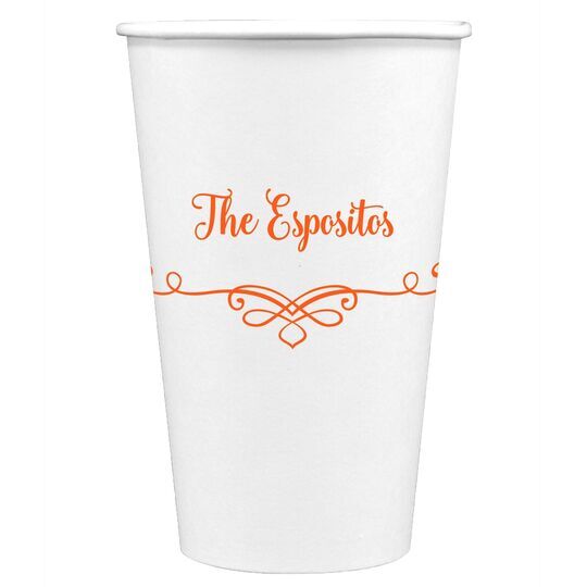 Classic Scroll Paper Coffee Cups