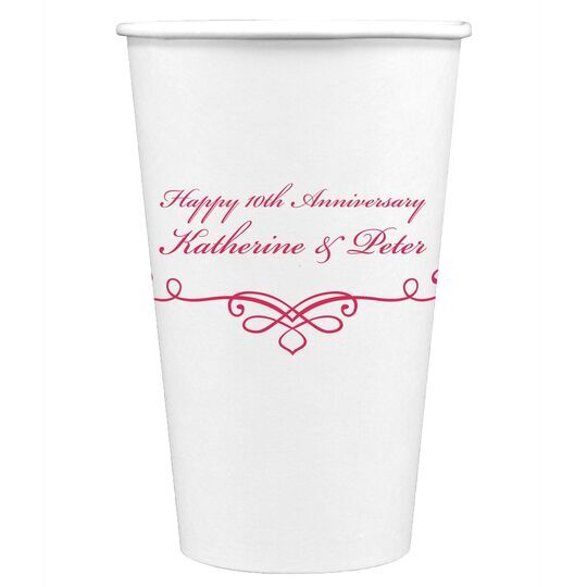 Classic Scroll Paper Coffee Cups