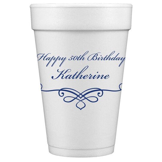 Classic Scroll Styrofoam Cups