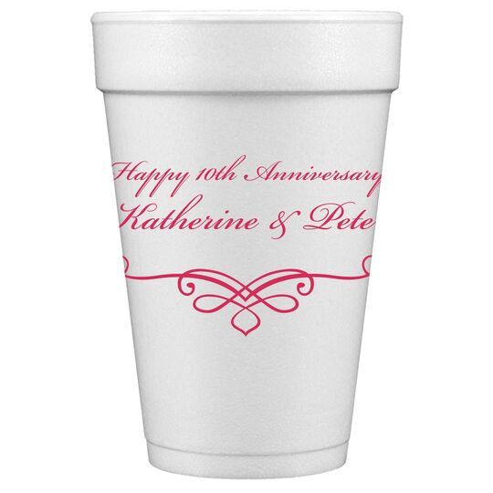 Classic Scroll Styrofoam Cups