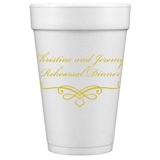 Classic Scroll Styrofoam Cups