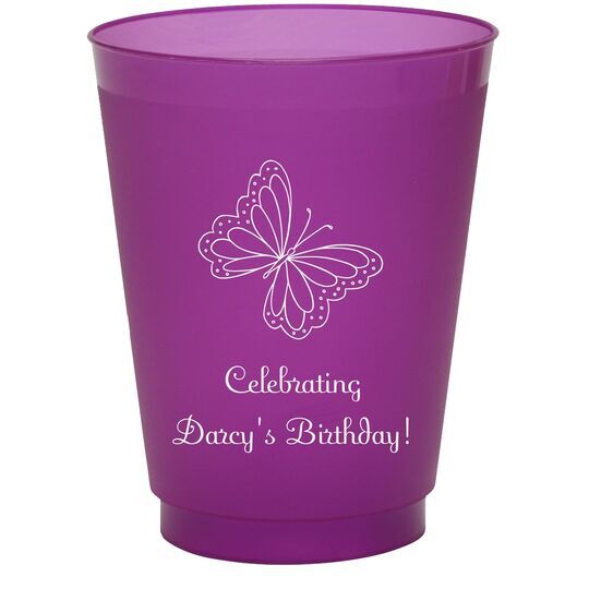 Sweet Butterfly Colored Shatterproof Cups