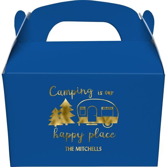 Camping Is Our Happy Place Gable Favor Boxes