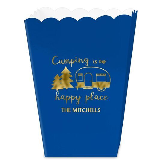 Camping Is Our Happy Place Mini Popcorn Boxes
