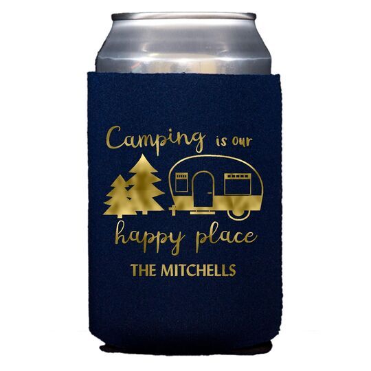 Camping Is Our Happy Place Collapsible Huggers