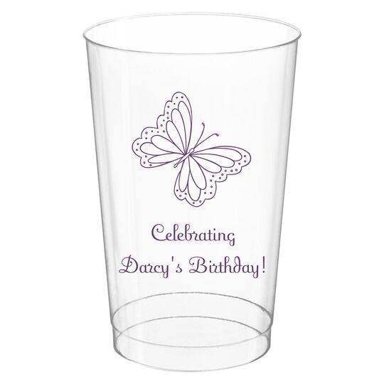 Sweet Butterfly Clear Plastic Cups