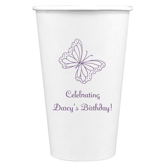 Sweet Butterfly Paper Coffee Cups