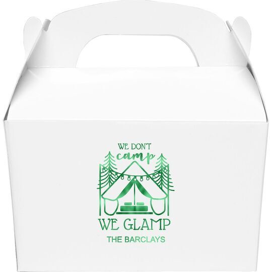 We Don't Camp We Glamp Gable Favor Boxes