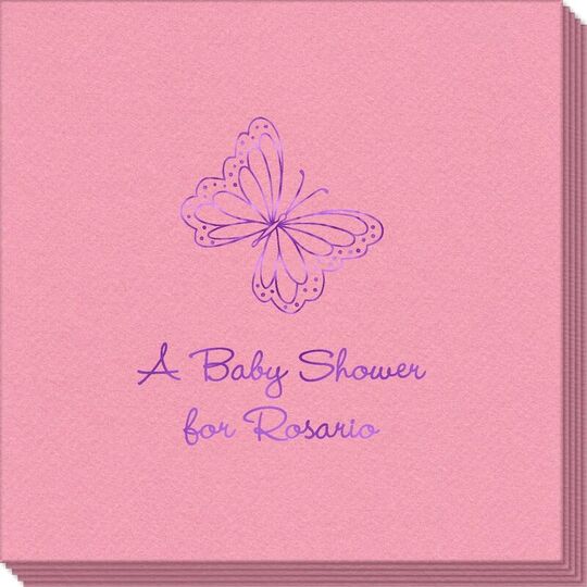 Sweet Butterfly Linen Like Napkins