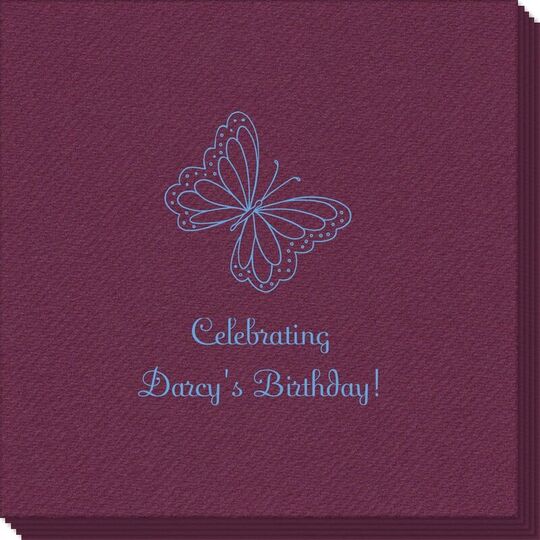 Sweet Butterfly Linen Like Napkins