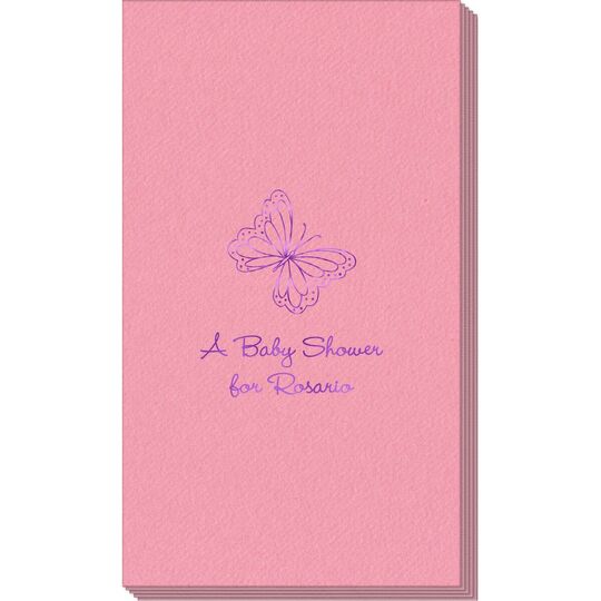 Sweet Butterfly Linen Like Guest Towels