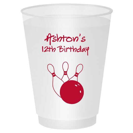 Bowling Ball & Pins Shatterproof Cups