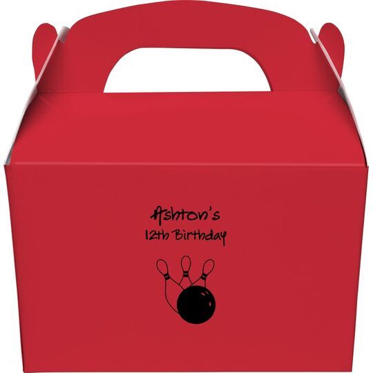 Bowling Ball & Pins Gable Favor Boxes