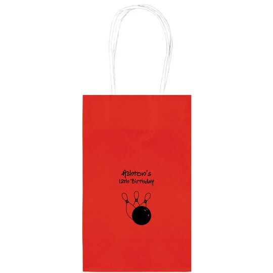 Bowling Ball & Pins Medium Twisted Handled Bags