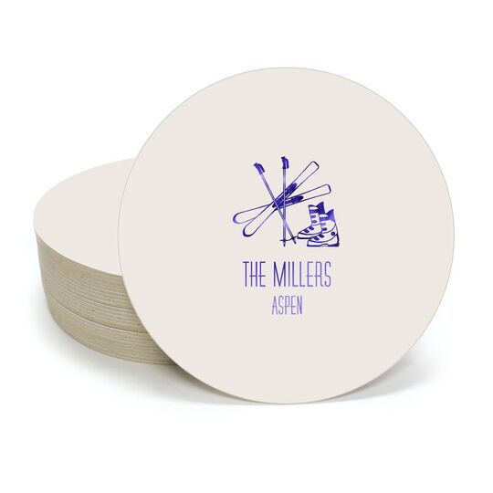 Aspen Ski Round Coasters