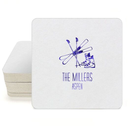 Aspen Ski Square Coasters