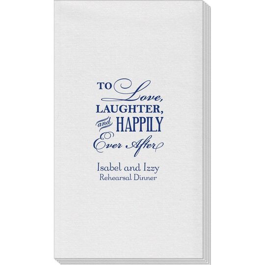 To Love Laughter Happily Ever After Linen Like Guest Towels
