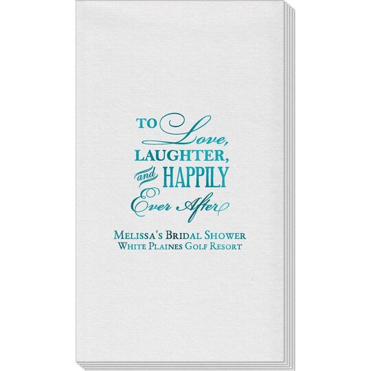 To Love Laughter Happily Ever After Linen Like Guest Towels