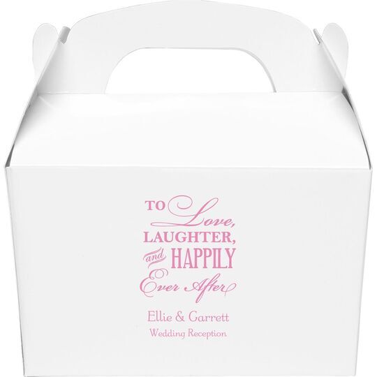 To Love Laughter Happily Ever After Gable Favor Boxes