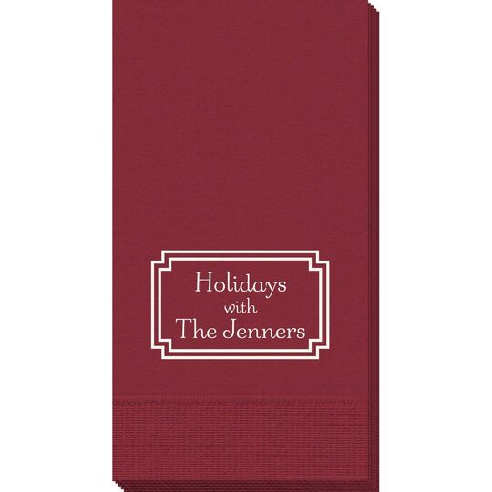 Your Text in Double Frame Guest Towels