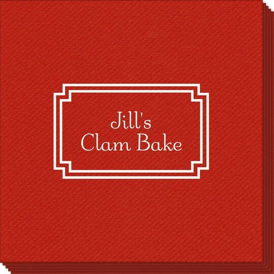 Your Text in Double Frame Linen Like Napkins