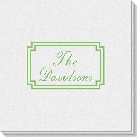 Your Text in Double Frame Linen Like Napkins