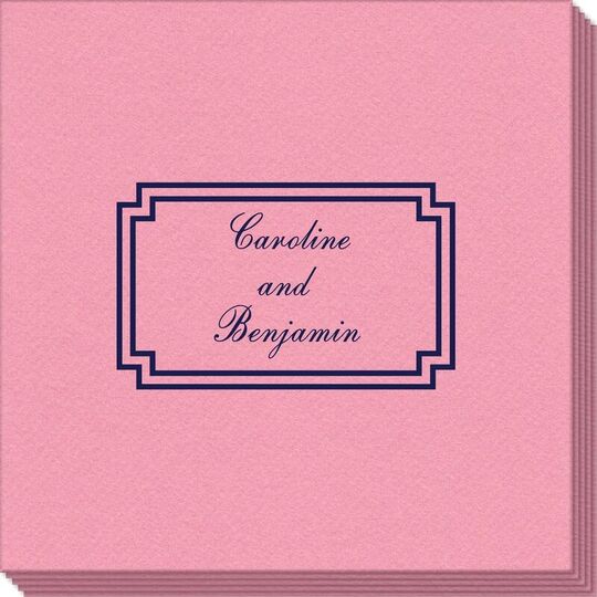 Your Text in Double Frame Linen Like Napkins